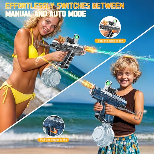 Velocitytoys™ - Automatic Electric Water UZI Gun with LED Light Up Nozzle
