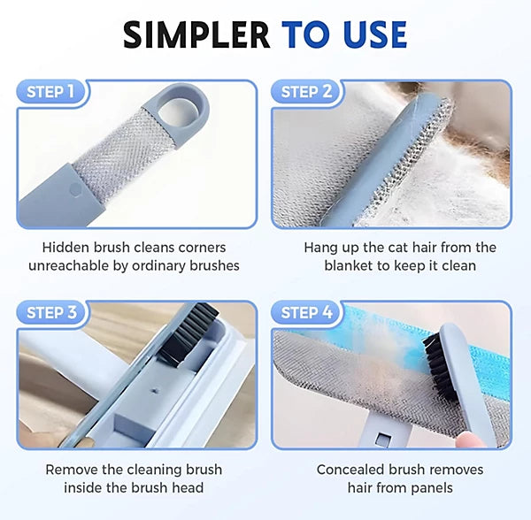 Velocitytoys™ - 4-in-1 Pet Hair Remover with 17in Handle