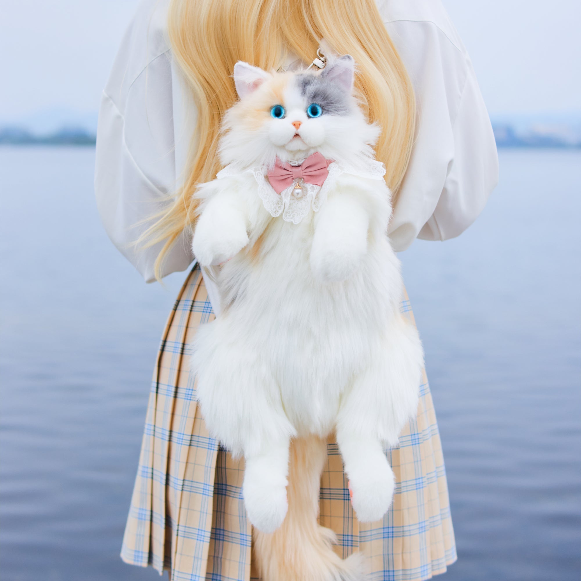 Velocitytoys™ - Fairy Light Calico Cat Backpack –Handmade Glowing Plush Gift