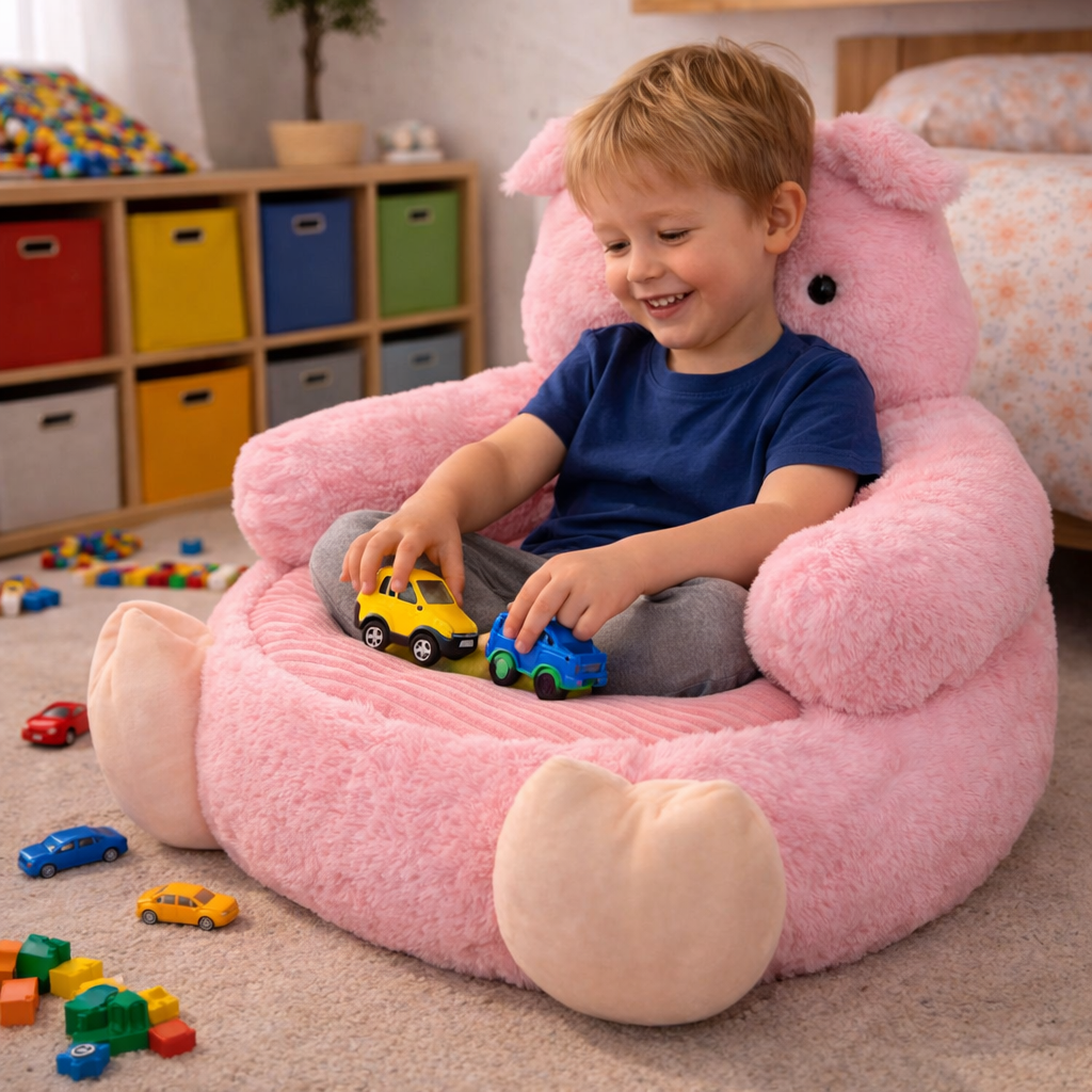 Velocitytoys™– Ultra Soft Pig Plush Chair