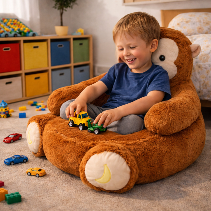 Velocitytoys™– Ultra Soft Monkey Plush Chair