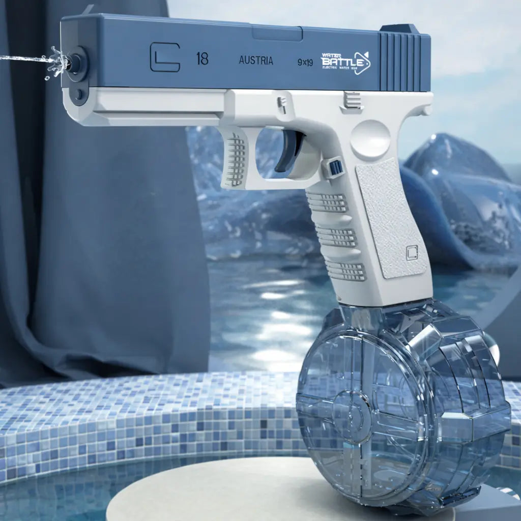 Electric Automatic Water Blaster Toy for Kids – Rechargeable Pool & Beach Summer Splash Toy (Blue & Pink)
