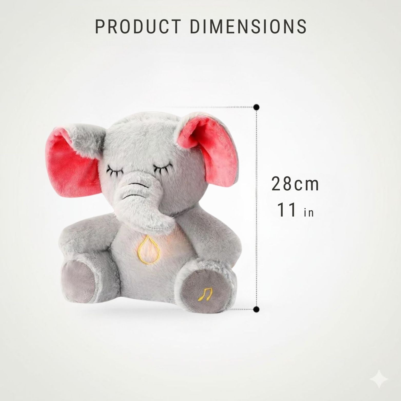 Velocitytoys™– Breathing Elephant Plush with Music – Calming Sleep Comfort Toy