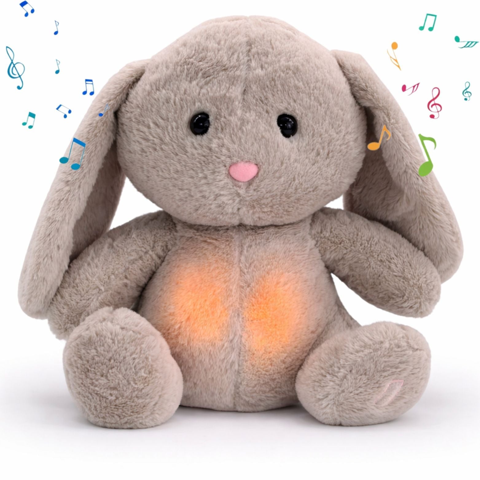 Velocitytoys™– Breathing Bunny Plush with Music – Calming Sleep Comfort Toy