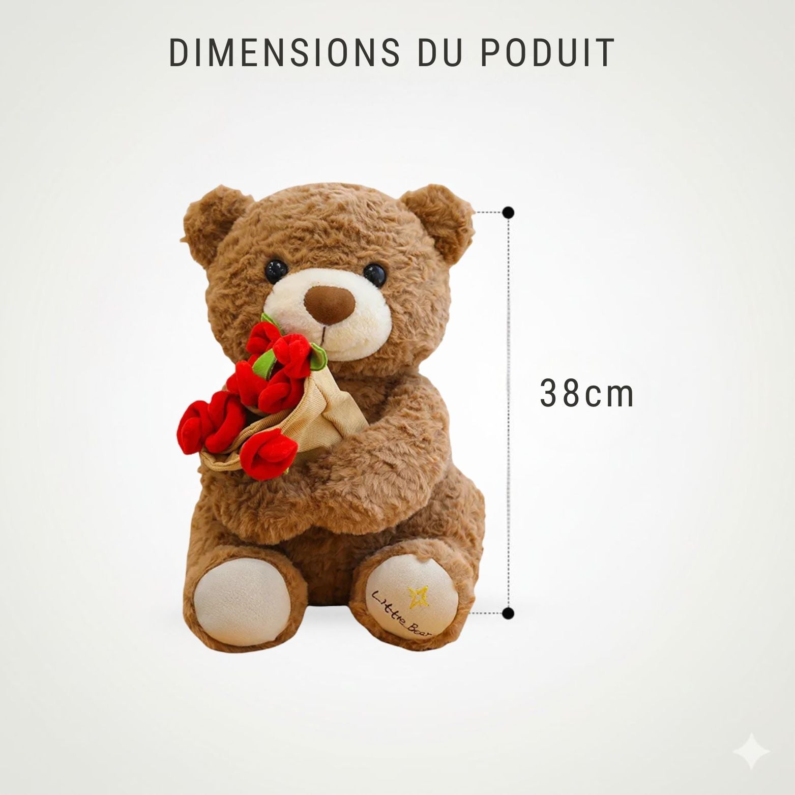 Velocitytoys™– Rose Bear Plush with Magnetic Flowers