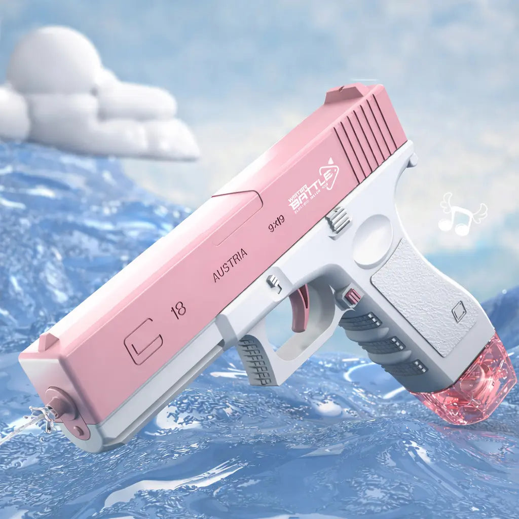 Electric Automatic Water Blaster Toy for Kids – Rechargeable Pool & Beach Summer Splash Toy (Blue & Pink)