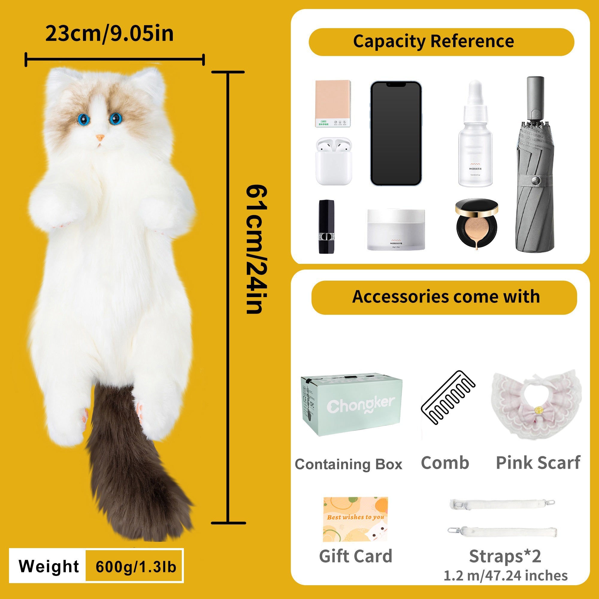 Velocitytoys™ - Ragdoll Cat Backpack – Cozy Companion for Travel & School