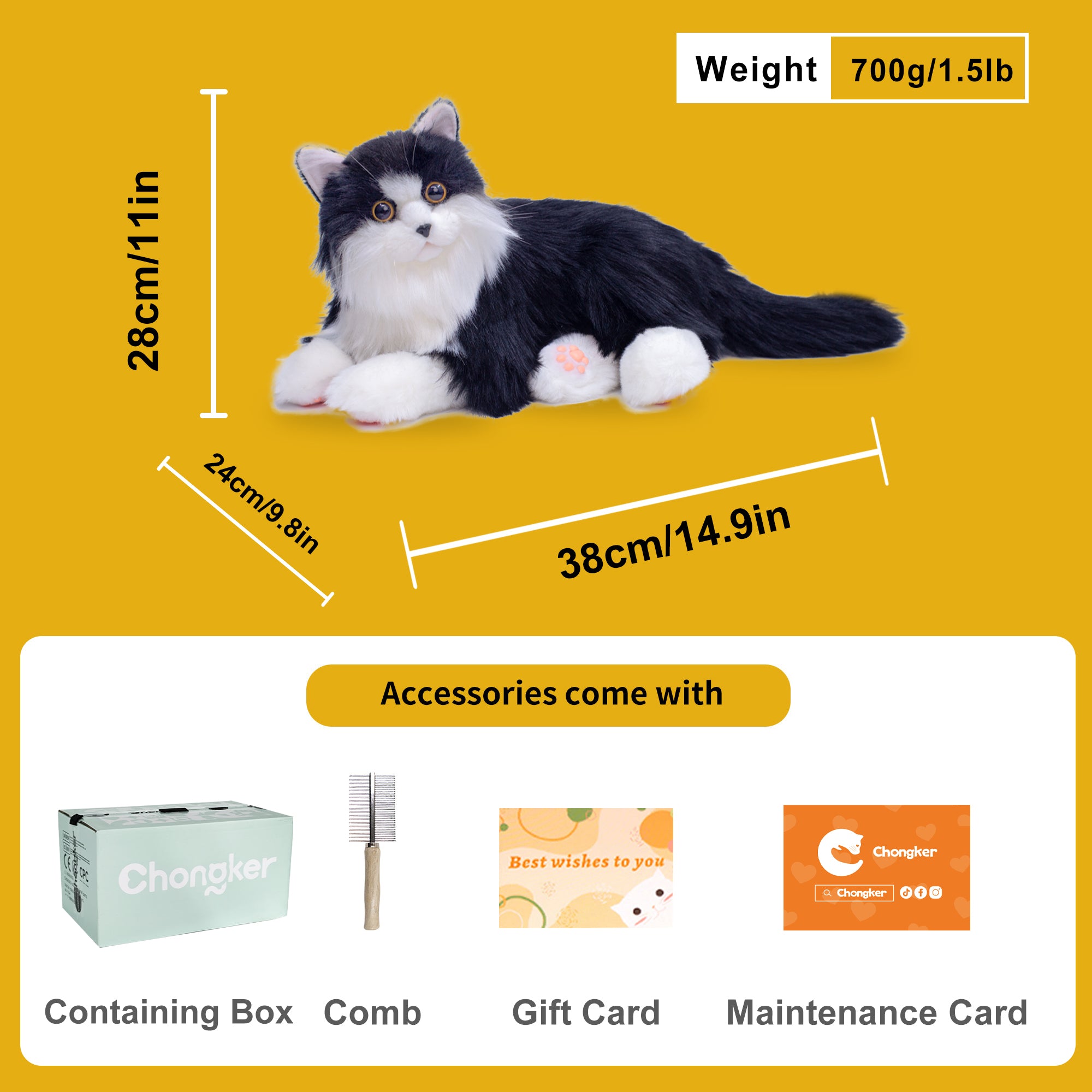 Velocitytoys™ - Percy Robot Cat – Voice,Purring & Heartbeat for Comfort