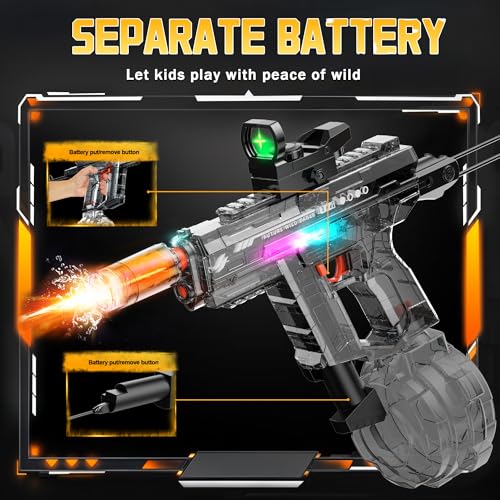Velocitytoys™ - Automatic Electric Water UZI Gun with LED Light Up Nozzle