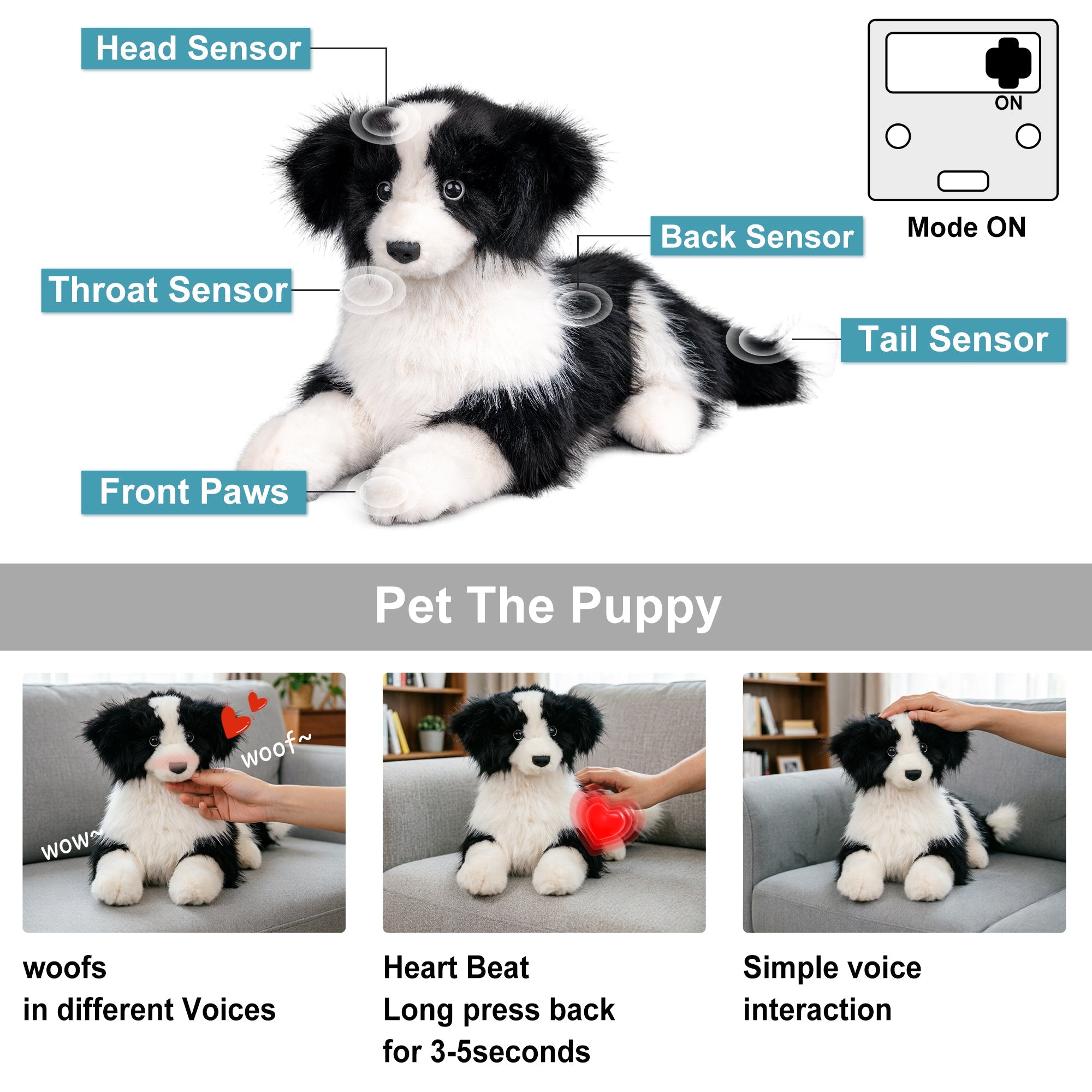 Velocitytoys™ - Percy Robot Cat - Interactive Emotional Support Pet Weighted