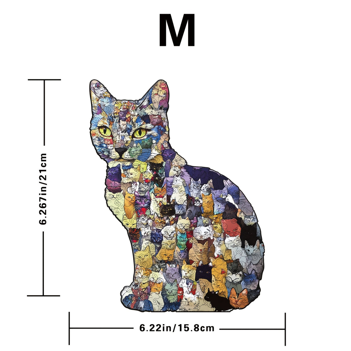 Collage Cat Wooden Jigsaw Puzzle