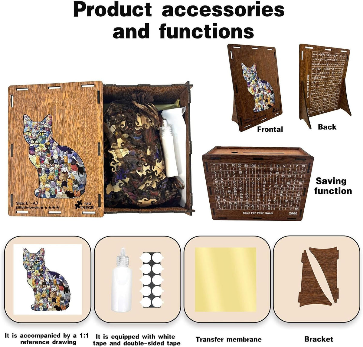 Collage Cat Wooden Jigsaw Puzzle