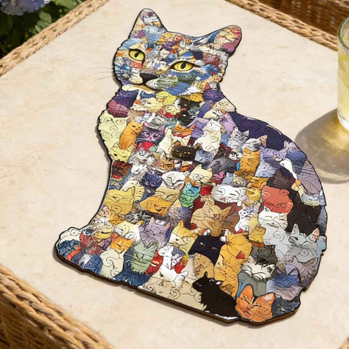 Collage Cat Wooden Jigsaw Puzzle
