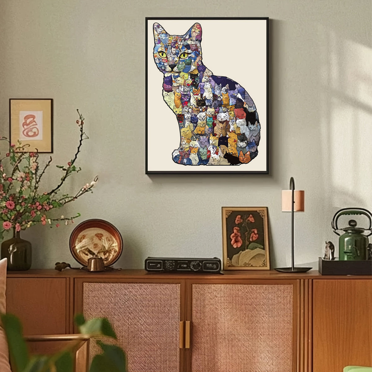 Collage Cat Wooden Jigsaw Puzzle