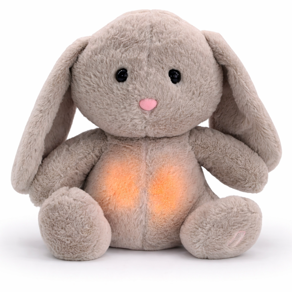 Velocitytoys™– Breathing Bunny Plush with Music – Calming Sleep Comfort Toy