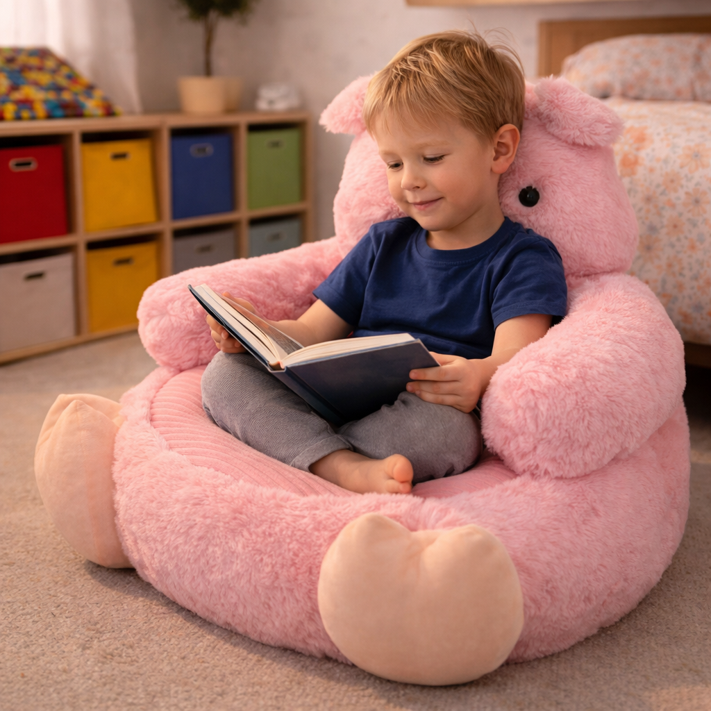 Velocitytoys™–  Ultra Soft Pig Plush Chair