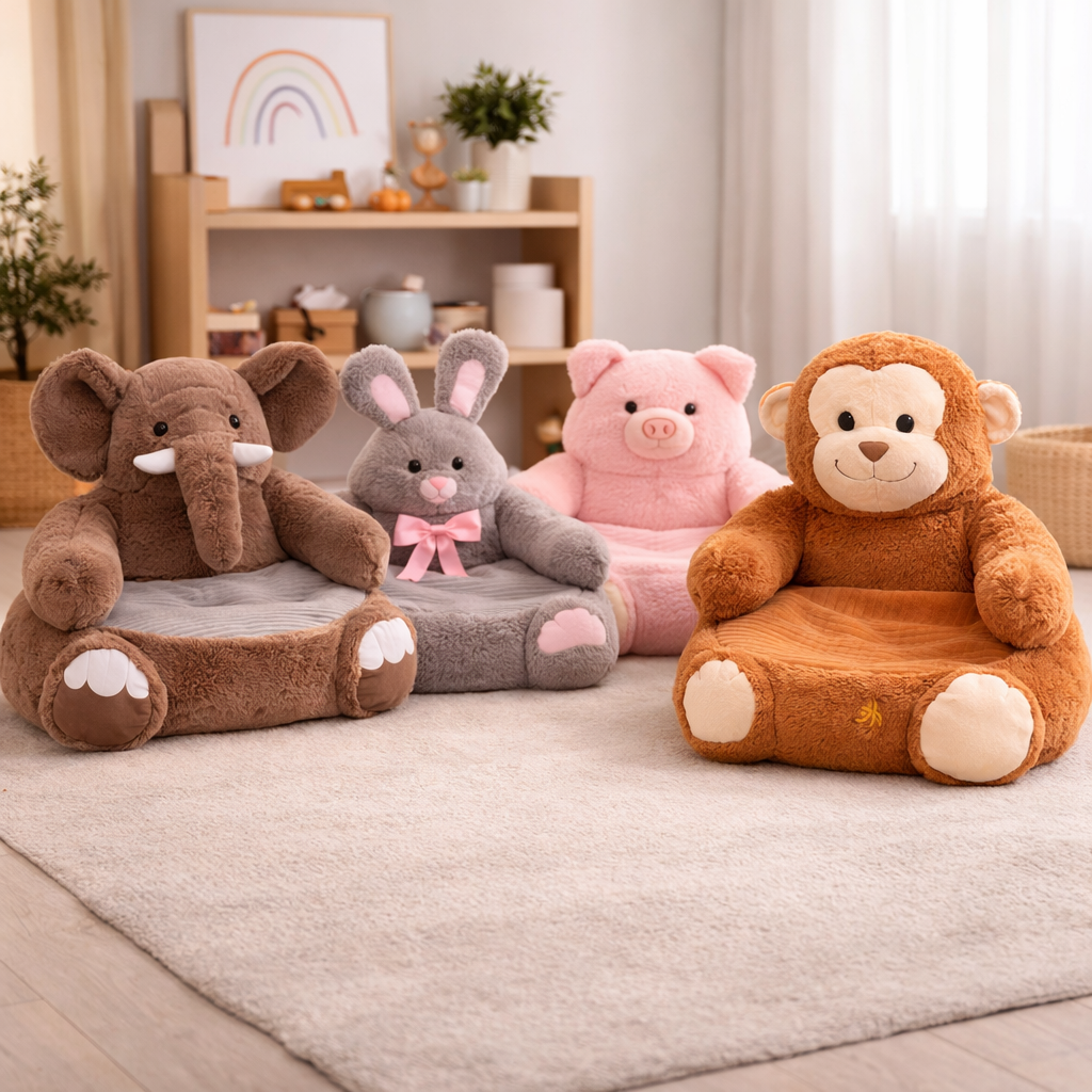 Velocitytoys™– Ultra Soft Elephant Plush Chair
