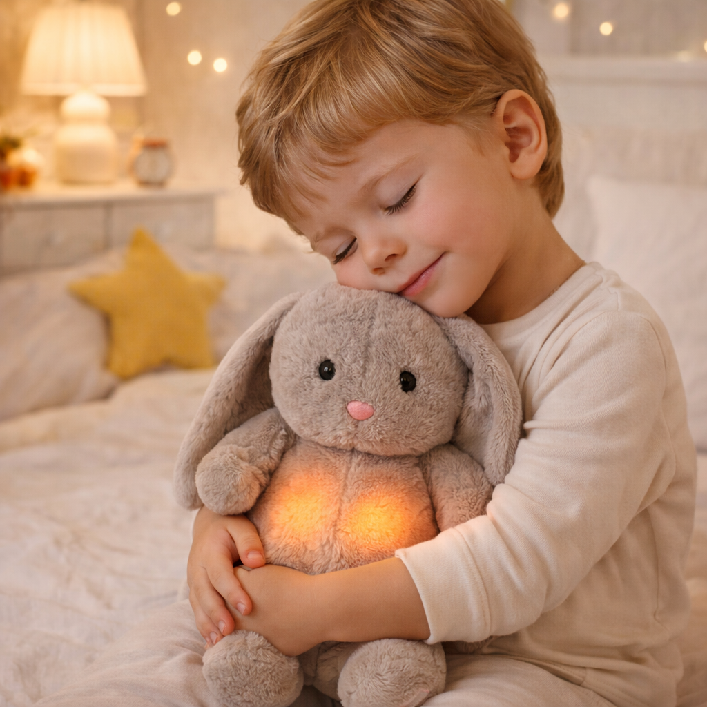 Velocitytoys™– Breathing Bunny Plush with Music – Calming Sleep Comfort Toy
