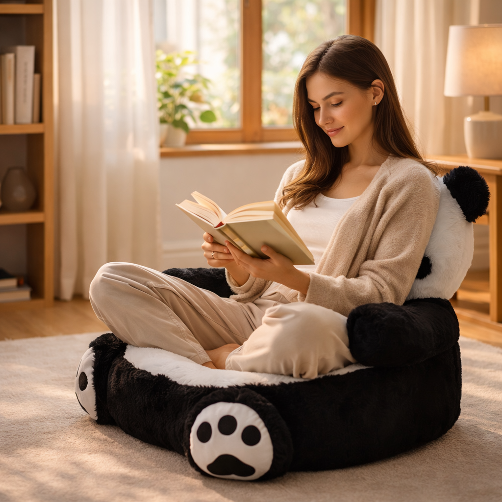 Velocitytoys™– Ultra Soft Panda Plush Chair