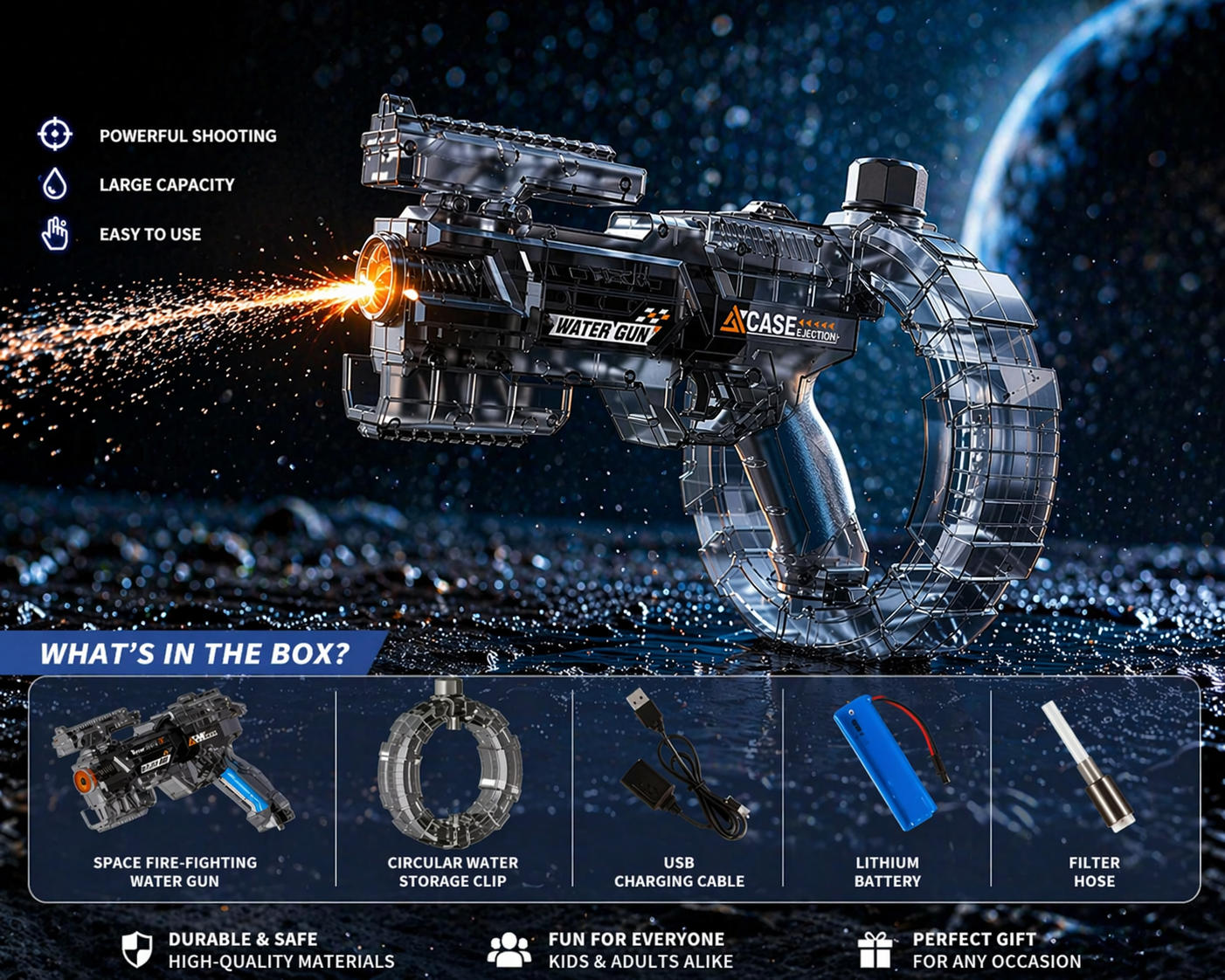 Velocitytoys™ - Light-Up Transforming Electric Water Gun