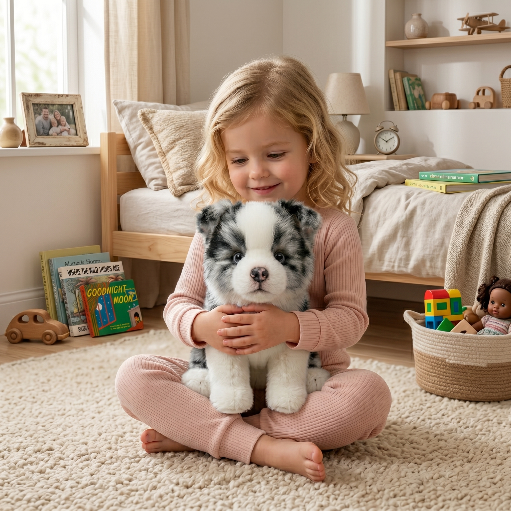 Velocitytoys™- Realistic Blue Merle Border Collie Stuffed Animal Plush Toy