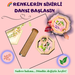 VelocityToys Ahşap Kaleydoskop Seti, DIY Oyuncak, Yaratıcı Görsel Etkinlik