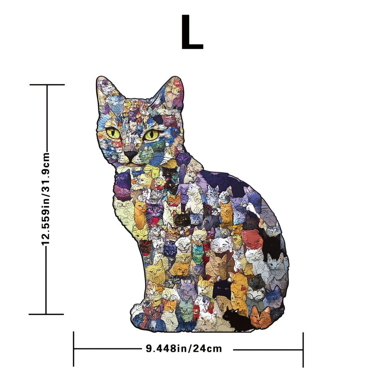 Collage Cat Wooden Jigsaw Puzzle
