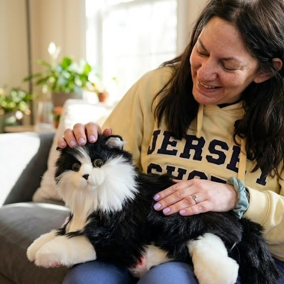 Velocitytoys™ - Percy Robot Cat - Interactive Emotional Support Pet Weighted