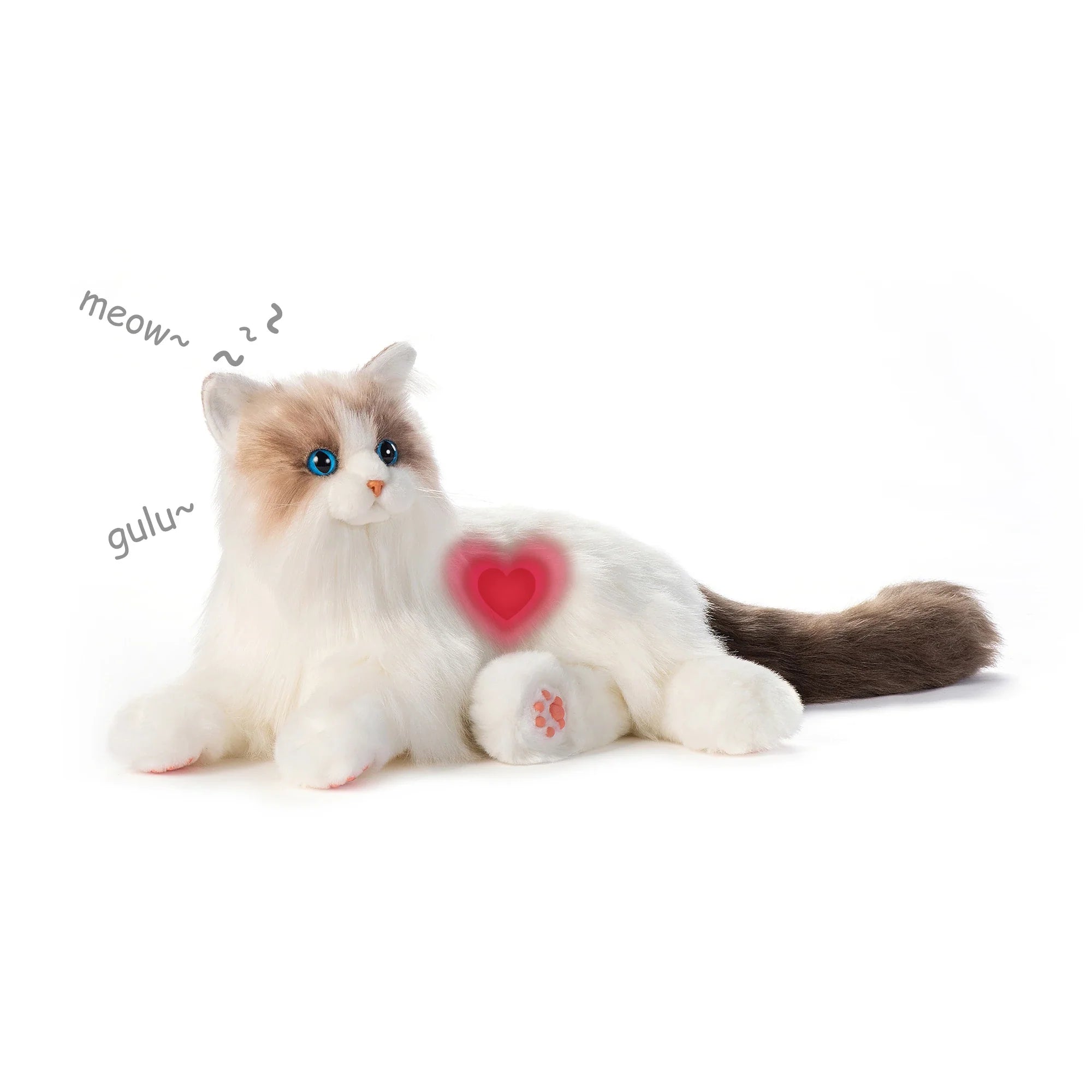 Velocitytoys™ - Percy Robot Cat – Voice,Purring & Heartbeat for Comfort