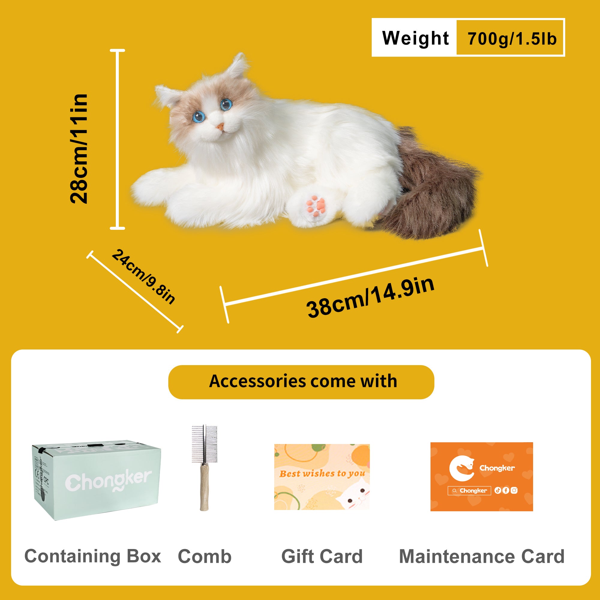 Velocitytoys™ - Percy Robot Cat – Voice,Purring & Heartbeat for Comfort